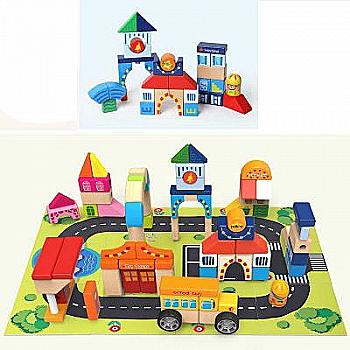 Строительные блоки "Город" 84 детали, ТМ "Top Bright", 120114