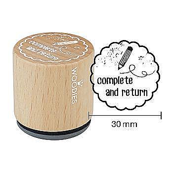 Штамп дерев`яний d=3,5 см "complete and return", WE1307 ТМ "Woodies"