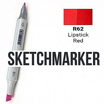 Маркер SKETCHMARKER, 2 пера: долото и тонкое, Lipstick red - Красная помада, SM-R62 Маркер SKETCHMARKER, 2 пера: долото и тонкое, Lipstick red - Красная помада, SM-R62