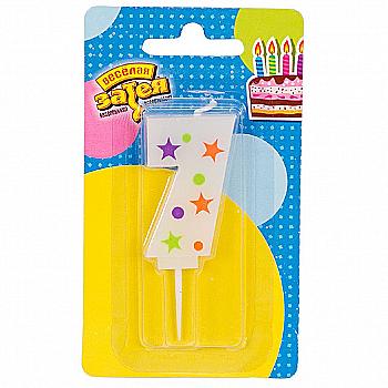 Свічка-цифра "7" Зірки, 5 см, 1502-4231 Свічка-цифра "7" Зірки, 5 см, 1502-4231