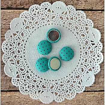 Фишки тканевые Бирюзовые в горошек 1,3 см 5 шт, HY13008 Фишки тканевые Бирюзовые в горошек 1,3 см 5 шт, HY13008