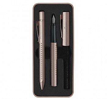 Набор ручек Grip Edition Rose Copper, шарик + перо, в металлическом пенале, 201622 Faber-Castell