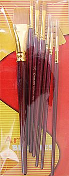 Набір синтетики 7073 (3 кругл.+3 плос.+1 кутов пензлики) KOLOS Набір синтетики 7073 (3 кругл.+3 плос.+1 кутов пензлики) KOLOS