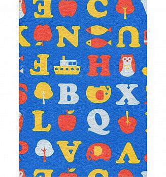 Фетр листовий (поліестер) 21,5*28 см, принт, Літери на синьому, Rosa Talent Фетр листовий (поліестер) 21,5*28 см, принт, Літери на синьому, Rosa Talent