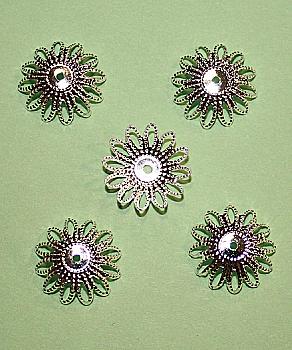 Обниматель для бусин Цветок 18 мм серебро, ТМ "Волшебный миг"