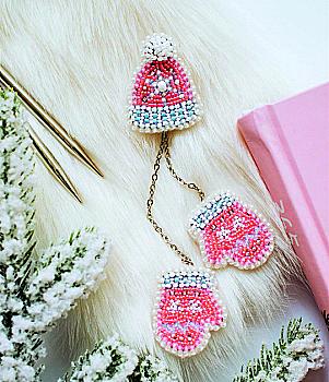 Набір для вишивки бісером прикраси "Морозець", AD-028 Набір для вишивки бісером прикраси "Морозець", AD-028