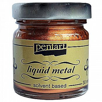Краска с эффектом жидкого металла, на основе растворителя, Медь, 30мл, Pentart, 21081 Краска с эффектом жидкого металла, на основе растворителя, Медь, 30мл, Pentart, 21081