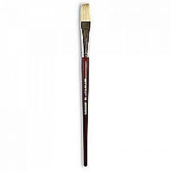 Пензлик "Живопис" 2112 Щетина плоска № 24 довга ручка білий ворс
