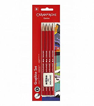 Набір Caran d`Ache Back to School - 4 Олівці HB+гумка, 341.872 Набір Caran d`Ache Back to School - 4 Олівці HB+гумка, 341.872