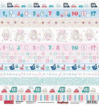 Папір для скрапбукінгу Зайка Мі Малюки Малюки Смужечки (10)