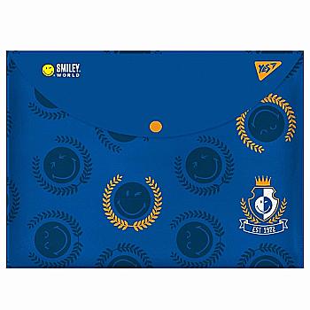 Папка-конверт на кнопці А4 "Smiley World College", 491827 Yes