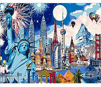 Набір для розпису по номерах 40*50 см "The whole world", SY6183 ТМ "Strateg" Набір для розпису по номерах 40*50 см "The whole world", SY6183 ТМ "Strateg"