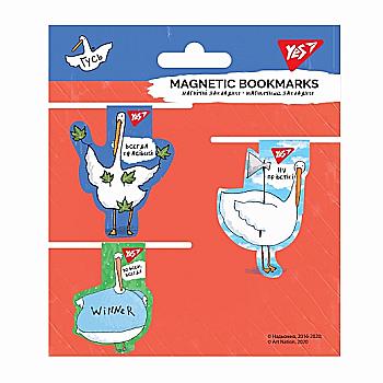 Закладки магнітні YES "Гусь", помаранчевий, 3 шт, 707616