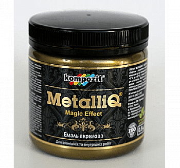 Фарба акрилова емаль Metalliq Kompozit римське золото 0,5 кг Фарба акрилова емаль Metalliq Kompozit римське золото 0,5 кг