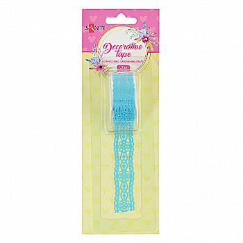 Стрічка фігурна "Мереживо", блакитна, 1,5 м, 742365