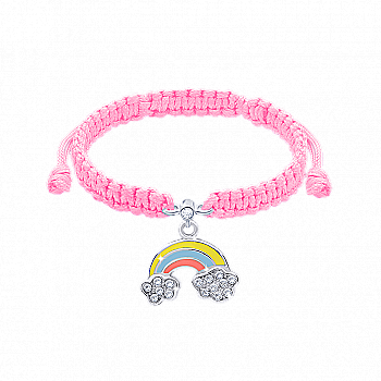 Браслет плетений "Веселка", рожевий, 419542500605