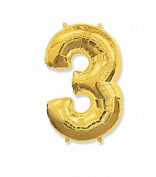 Куля повітряна Цифра 3 золото Ф, 1207-3261 Куля повітряна Цифра 3 золото Ф, 1207-3261