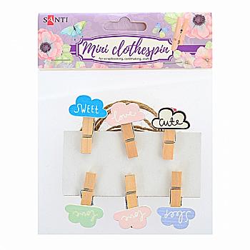 Набір прищіпок дерев`яних Cute clouds 6 шт., 742140