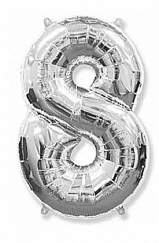 Куля повітряна Цифра 8 срібло Ф, 1207-3276