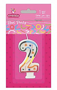 Свічка для торту "цифри" 2 EVENTA