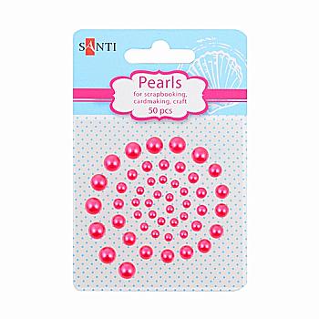 Набір перлин самоклеючих малинових 50 шт, 740190