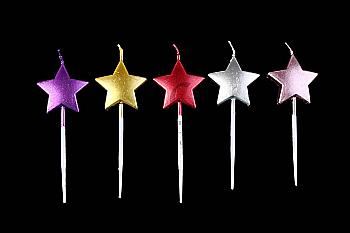 Набор свечей, звезда цветная, 5 шт, 5-71456
