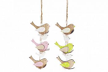 Украшение пасхальное "Птички" 34 см, 2 вида на подвесе, 781-931