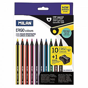 Карандаши 10 цв. с чинкой, ml.07229110, Milan Карандаши 10 цв. с чинкой, ml.07229110, Milan