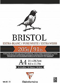 Склейка д/малюнка А4 Bristol Extra Blanc 20 арк. (205г/м2), папір екстрабілий, 96173C Clairefontaine Склейка д/малюнка А4 Bristol Extra Blanc 20 арк. (205г/м2), папір екстрабілий, 96173C Clairefontaine