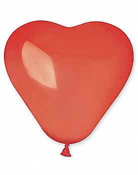 Куля повітряна 6" Серце кристал червоне, 1105-0140