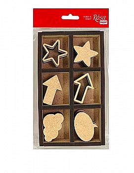 Набір міні-заготовок "Асорті" 3, МДФ, 10,2*17,4*2,4 см,18 шт, Rosa Talent