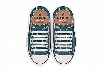 Силіконові антишнурки AntiLaces Stars, 56,5 мм, 12 шт, білі Силіконові антишнурки AntiLaces Stars, 56,5 мм, 12 шт, білі