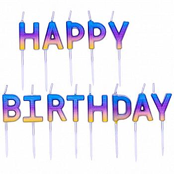 Набір свічок д/торта омбре райдужне HB, 3502-3702