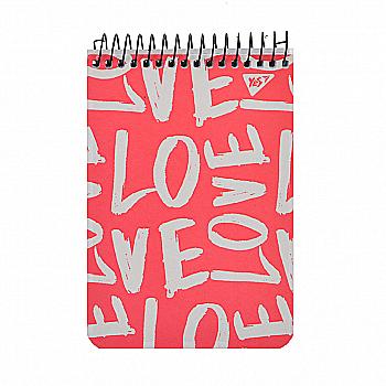 Зошит А6 96 кл. YES од.сп. Love, 681394 Зошит А6 96 кл. YES од.сп. Love, 681394