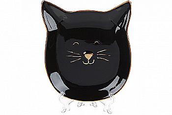 Тарілка керамічна "Кішечка" 14,7 см, чорний, 945-339