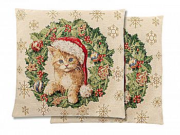 Наволочка гобеленова "Cat Gift" 45*45 см, з люрексом, 716-160 Lefard