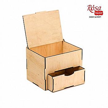 Ящик с ящиком и крышкой, фанера, 22*15*15 см, Rosa Talent
