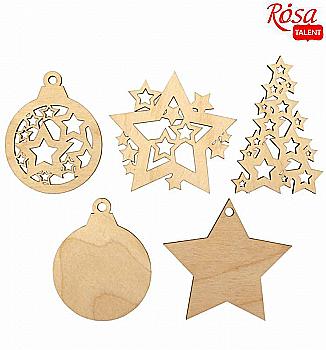 Набор заготовок "Звездный микс", фанера, 8*10 см, 5шт, Rosa Talent