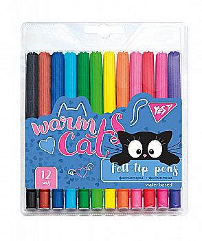 Фломастеры YES 12 цв. "Meow", 650432  Фломастеры YES 12 цв. "Meow", 650432