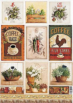 Декупажна карта 29,5*42 Кава, трави. Прованс