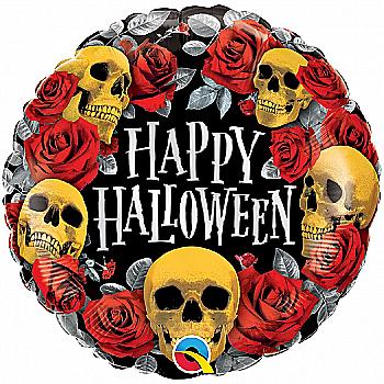Кулька повітряна 18" Черепи та троянди, 3202-2865
