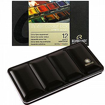 Набір акварельних фарб Rembrandt Traditional, 12 фарби у тубах по 12ml +пензлі, +паліт, Royal Talens Набір акварельних фарб Rembrandt Traditional, 12 фарби у тубах по 12ml +пензлі, +паліт, Royal Talens