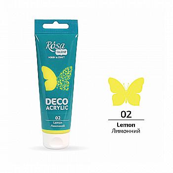 Акрил для декора, Лимонный, матовый, 75 мл, ROSA TALENT Акрил для декора, Лимонный, матовый, 75 мл, ROSA TALENT