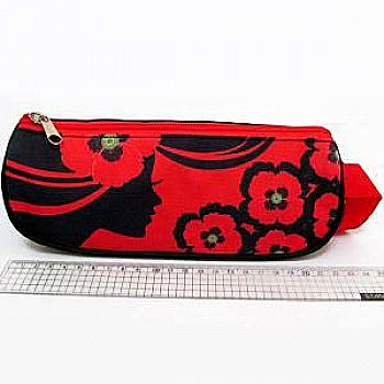 Пенал треугольный 1 змейка "Девушка и маки", JO-16042