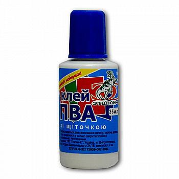 Клей ПВА 35 мл, с кисточкой, Эталон-С (0088) Клей ПВА 35 мл, с кисточкой, Эталон-С (0088)