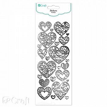 Наклейки - Цветочные сердца (24 шт.), DPNK-064 DpCraft Наклейки - Цветочные сердца (24 шт.), DPNK-064 DpCraft