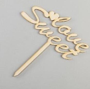 Заготовка деревянная Верхушка для торта "sweet love", ВТ20