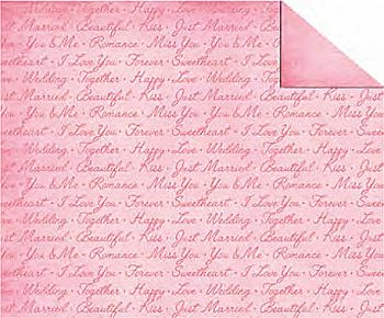 Картон дизайнерский двухсторонний "Свадьба. Розы" 300 г 20*30 см мотив Надписи на розовом, UR-11942202R