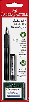 Ручка перьевая карбон корпус + 6 картриджей, 19809 Faber-Castell Ручка перьевая карбон корпус + 6 картриджей, 19809 Faber-Castell