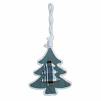 Підвіска НР Ялинка з тканиною бірюзова 28*12см, 106744 Підвіска НР Ялинка з тканиною бірюзова 28*12см, 106744